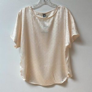 ANNE KLEIN blouse w/ gold detail